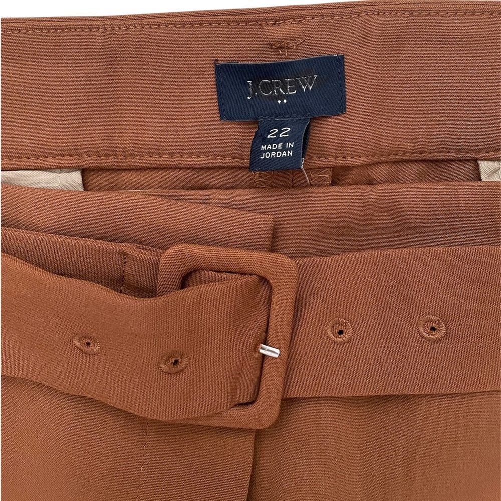 J Crew Factory Belted Straight-Leg Trouser Pant Size 22 in Vintage Brandy - Picture 5 of 13